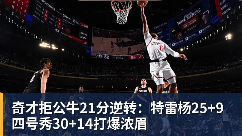米兰体育奇才拒公牛21分逆转：特雷杨25+9 四号秀30+14打爆浓眉